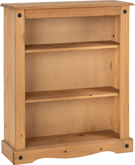 Corona Low Bookcase In Distressed Waxed Pine